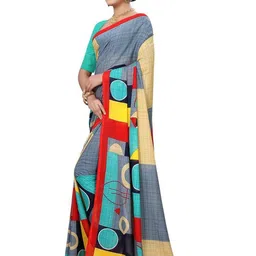 KANOODA Geometric Printed Pure Georgette Saree-picture-17