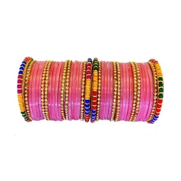 Shasmi Pink Glass Artificial Stones Bangle-picture-26