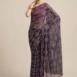Saree mall Poly Chiffon Bandhani Sarees-image-63