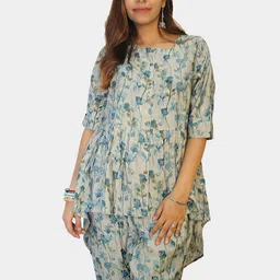 HAUTEMODA Printed Peplum Top & Trousers Co-Ord Set image 5