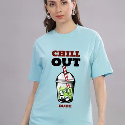 FALTU.CO Women Printed Drop-Shoulder Sleeves Pure Cotton T-shirt-image-26