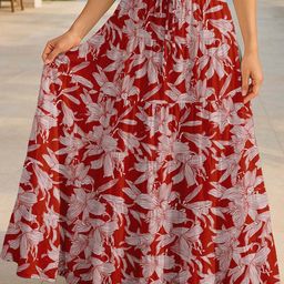 Moomaya Printed Cotton Tiered Maxi Skirt-picture-5