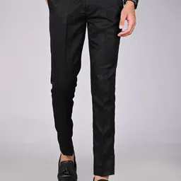 MANCREW Men Smart Easy Wash Solid Formal Trousers image 1