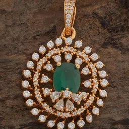Kushal's Fashion Jewellery Gold-Plated Cubic Zirconia Circular Shaped Pendants-picture-38