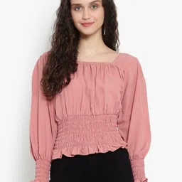 chakra healing reiki chr Women Smocked Puff Sleeve Crop Top-picture-20