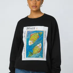 Pookiie Women Graphic Printed Round Neck Long Sleeves Sweatshirt-image-50