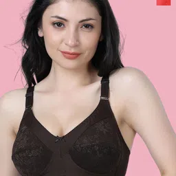 Shyam Sons Set of 2 FLAIR Carrot, Coffee Seamed Non Padded Minimizer Fancy Bra-image-5