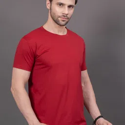 GRACIT Men Solid Short Sleeve Round Neck T-shirt image 5