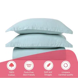LIVSPACE Blue Pure Cotton 144 TC Double Bedsheet Set 2.54 m x 2.29 m-picture-33
