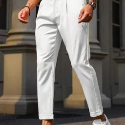 BROADSTAR Men Tailored Mid-Rise Slim Fit Pleated Korean Gurkha Formal Trousers-picture-41