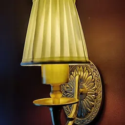 S&A Home Decor Beige & Gold-Toned Textured Frustum Shaped Wall Sconce-picture-36