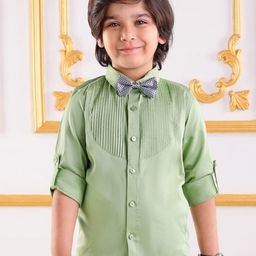 Mark & Mia Boys Pleated Cotton Casual Shirt With Bow Detailing-image-67
