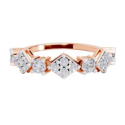 Sparkles 14KT Gold 0.81 Ct Lab Grown Round Shape Cluster Diamond Ring - 2.29 g-picture-12