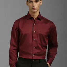 Luxure by Louis Philippe Men Classic Fit Textured Formal Shirt-image-4
