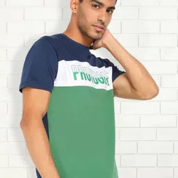 Provogue Men Typography Checked Applique T-shirt image 4