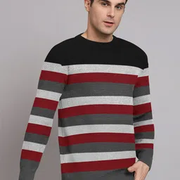 NATRIS Men Striped Woollen Pullover-picture-19