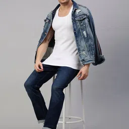 MACHO Men Pack of 7 Scoop Neck Pure Cotton Undershirt Vests image 3