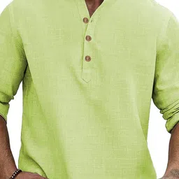 Navkanj Band Collar Roll-Up Sleeves Straight Short Kurta image 5