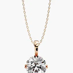 VALANOVA 925 Sterling Silver Rose Gold Diamond Studded Pendant - 0.50 gm-picture-34