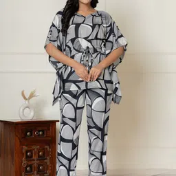 ALLEN WEAVE Printed Kaftan Top & Trousers Co-Ords-picture-24