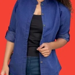 houseofcommon Women Regular Fit Solid Mandarin Collar Casual Shirt image 1