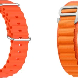 ACM Pack of 2 Strap Sliding Silicone & Nylon for Gizmore Gizfit Craze Smartwatch 1639636 mm Silicone Watch Strap image 1