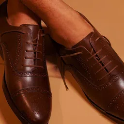 dmodot Men Leather Formal Brogues image 3