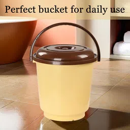 Kuber Industries Beige & Brown 3 Pieces Multi Purpose Bucket- 18 ltr image 5