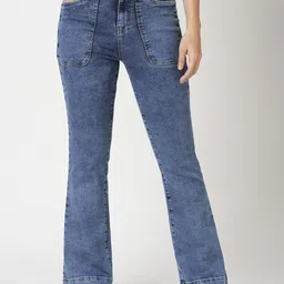 Kraus Jeans Women Flared High-Rise Light Fade Jeans-picture-34