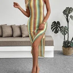 StyleCast x Revolte Women Colourblocked Boat Neck Bodycon Midi Dress image 3