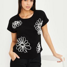 max Women Floral Printed Extended Sleeves Raw Edge Regular T-shirt-picture-42