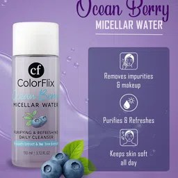 COLORFLIX Ocean Berry Micellar Water Blueberry & Tea Tree Makeup Remover - 110 ml image 5