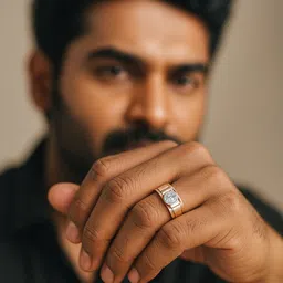 heerogem RING Silver Moissanite Sterling Silver Plated Ring image 1