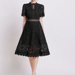 jc collection JC CollectionWomen High Neck Self Design Fit and Flare Dress-picture-5