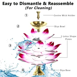 Lamina Lotus Shaped Large Size Brass Diya image 2