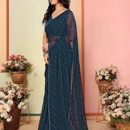 Mitera Ethnic Motifs Poly Georgette Saree image 3