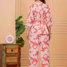 HIGHLIGHT FASHION EXPORT Printed Mandarin Collar Tunic & Trousers image 3