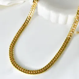PYR FASHION Unisex 18K Gold Plated Classic Curb Cuban Link Chain-image-29