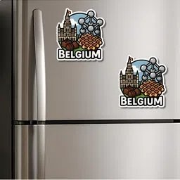 GIFTSHALA Set Of 2 White & Grey Printed Decorative Magnets image 2