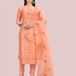 HERE&NOW Embellished Unstitched Dress Material-picture-41