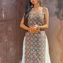 SZN Ethnic Motifs Printed Square Neck Straight Kurta-picture-33