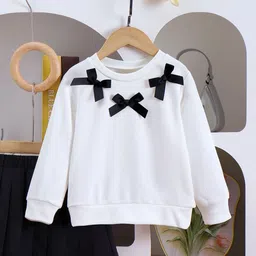 LULU & SKY Girls Striped Bow Accent Skirt & Sweatshirt image 2