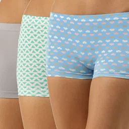 leading lady Pack of 3 Women Boy Short Blue, Green, Grey Panty-picture-11