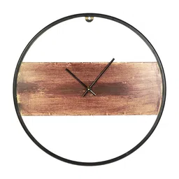 amaya decors Black & Brown Round Wall Clock image 3