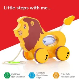 zunbella Pull Along Animal String Toddler Toy with Attractive Design For Kids (Lion) image 2