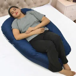 Microfibre, Polyester Fibre Pregnancy Pillow Pack of 1 Solid ultra soft u shape pregnancy pillow-image-3