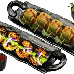 zido Snacks Serving Platter for serving all type of snacks with 2 Dip Bowl Sizzler Tray image 4