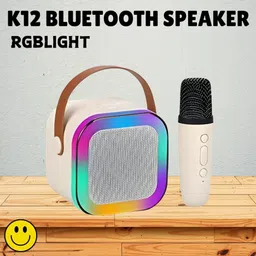 Xtraa K12 (PORTABLE BLUETOOTH DESKTOP SPEAKER)With Karaoke Mic RGB Light, HD SoundT129 10 W Bluetooth Laptop/Desktop Speaker-picture-43