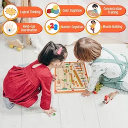 buybeat Wooden Magnetic Maze Puzzle Board for Kids Educational Toy Board Game Accessories image 4
