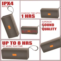 ZWOLLEX Bluetooth Soundbar Speaker with 2200mah Battery, BT v5.3, Aux, USB Port(Brown-5) 16 W Bluetooth Home Theatre image 5